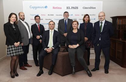 Virginia Rodríguez (CaixaBank), Rubén Ruiz (Openbank), Andrés Peral (Mapfre), Carlos Asún (Técnicas Reunidas), Rafael Hernández (Cepsa), María Gutiérrez (Capgemini España), Carmen Dufur (Capgemini España) y Agustín Valencia (Iberdrola).