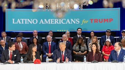 El candidato republicano a la presidencia de EE UU, Donald Trump, en un acto con políticos y religiosos hispanos en Florida.