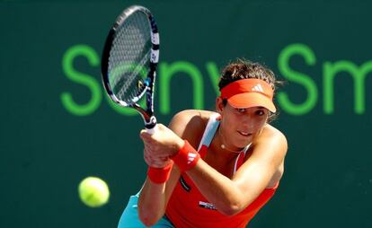 Garbiñe, durante el torneo de Miami.