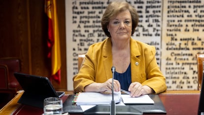 La presidenta del Tribunal de Cuentas, Enriqueta Chicano Jávega, comparece en el Senado, este jueves en la comisión del 'caso Koldo' tras el informe de la Unidad Central Operativa (UCO) sobre José Luis Ábalos