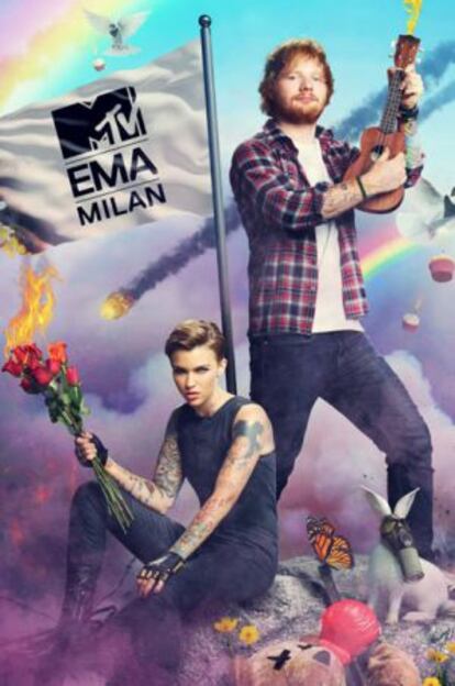 Cartel promocional de los MTV Europe Music Awards de 2015.