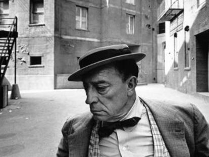 Buster Keaton captado por última vez en los estudios MGM en 1965.