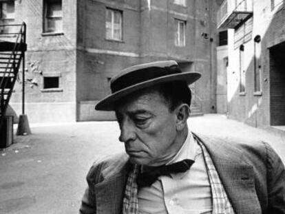 Buster Keaton captado por última vez en los estudios MGM en 1965.