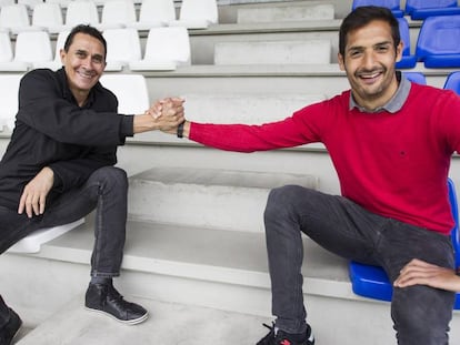 Alexandre Borges Guimaraes y Celso Borges, en la Ciudad Deportiva del Deportivo de A Coruña.