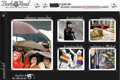 Especial Actualidad No Inmediata

&bull; ELPAIS.es: Boda Real
http://www.elpais.es/comunes/2004/bodareal/index.html

MENCI?N