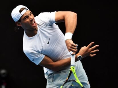 Nadal, durante un entrenamiento en Australia.