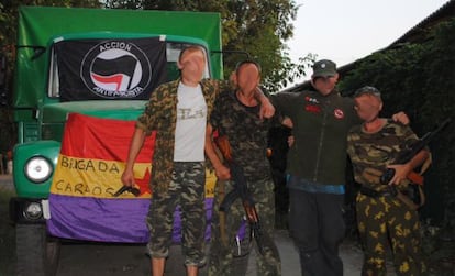 Membres de la Brigada Internacional Carlos Palomino.