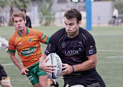 Álex Sorribes, esta temporada con su equipo de rugby.