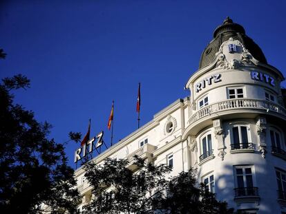 Fachada del hotel Ritz de Madrid, en una imagen de archivo.