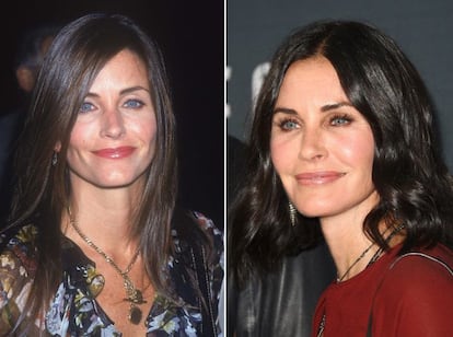 La actriz Courteney Cox, conocida por su papel como Monica en la popular serie 'Friends', es otra de las estrellas que abusó de los retoques estéticos. Sus ojos, pómulos y boca son las partes de su cuerpo que más cambios han sufrido.