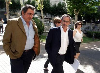 Toni Ferrer y Ramón Górriz, a su llegada a la reunión de ayer.