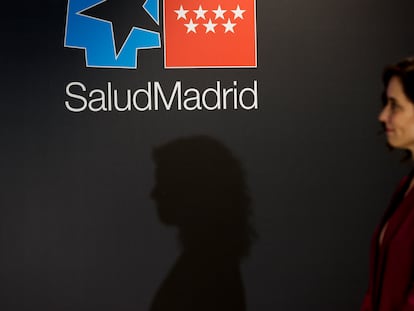 La presidenta de la Comunidad de Madrid, Isabel Díaz Ayuso, presenta el nuevo Plan de Salud Digital del Gobierno regional, este lunes, en el Hospital de Emergencias Enfermera Isabel Zendal de Madrid.