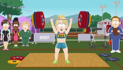 Imagen del episodio 'Board Girls (2019)', una mofa sobre la participación de mujeres trans en deportes femeninos.