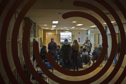 La nit electoral a la seu de Guanyem.