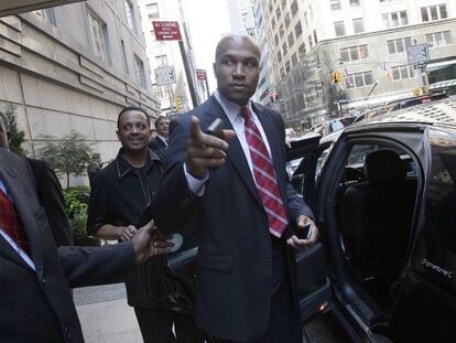 Derek Fisher (Lakers), el presidente del sindicato de los jugadores, a la conclusión de la inútil reunión de ayer en Nueva York.