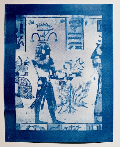 ‘Hapy, en la tumba de Ramsés III de la dinastía XX’ (2023). Cianotipia.