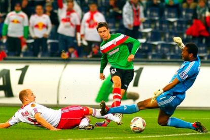 Ander Herrera marca el gol de la victoria del Athletic en Salzburgo.