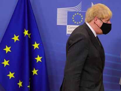 El primer ministro británico, Boris Johnson, y la presidenta de la Comisión Europea, Ursula von der Leyen.
 