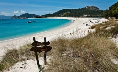 La playa de Rodas, en las islas Cíes (Pontevedra).