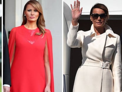 Melania Trump, en distintos actos de su visita a Reino Unido.