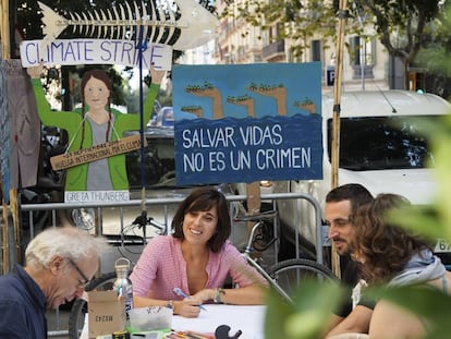 Una instalación de ClimAcció en la calle Casp de Barcelona.