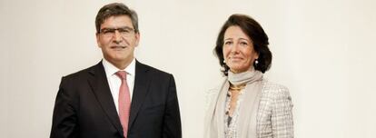 Jos&eacute; Antonio &Aacute;lvarez, nuevo consejero delegado de Santander, junto a la presidenta de la entidad, Ana Bot&iacute;n.