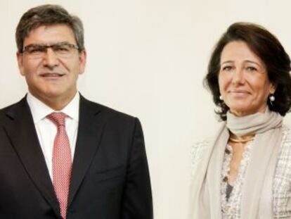 Jos&eacute; Antonio &Aacute;lvarez, nuevo consejero delegado de Santander, junto a la presidenta de la entidad, Ana Bot&iacute;n.