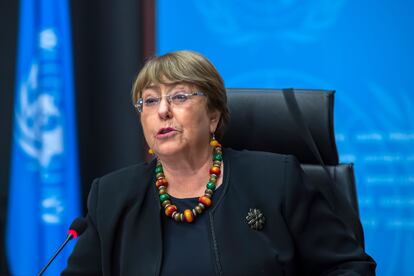 La Alta Comisionada de las Naciones Unidas para los Derechos Humanos, Michelle Bachelet, durante un acto en Ginebra, la semana pasada.