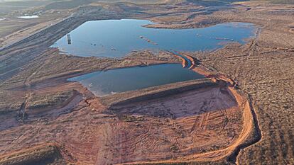 Vista aérea del embalse de Cadimo en una imagen cedida por la Confederación Hidrográfica del Guadalquivir.