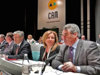 Los principales directivos de la CAM, en una asamblea de la entidad celebrada en marzo del pasado a&ntilde;o en Alicante.