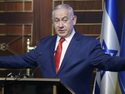 El primer ministro israelí, Benjamín Netanyahu, el martes en Kiev.