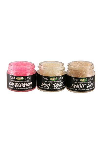 LUSH (9,95 euros) es el mejor ejemplo de variedad. Con amplia gama de sabores, la marca aporta el toque fresco mediante sus gránulos de azúcar.