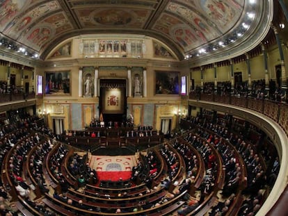 El Congrés dels Diputats durant l'acte d'aniversari dels 40 anys de la Constitució. 