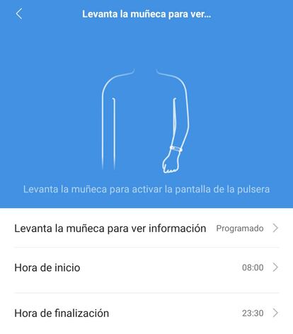 Horas pantalla Xiaomi Mi Band