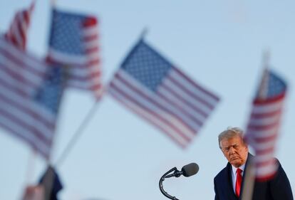 Donald Trump en su último discurso como presidente de Estados Unidos antes de viajar a Florida.