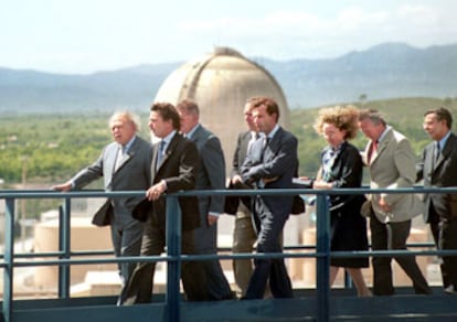 Pujol y Aznar, durante la visita a los terrenos ofrecidos para la construcción del ITER en Vandellòs.