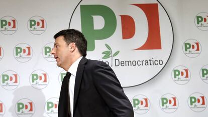 Matteo Renzi a su llegada a una conferencia de prensa en Roma.