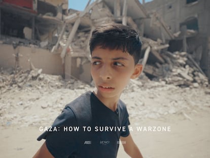 Cartel promocional del documental 'Gaza: How to Survive a War Zone' de la productora Hoyo Films para BBC.