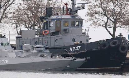 Uno de los barcos ucranios apresados por los guardacostas rusos el pasado noviembre en una imagen de archivo.