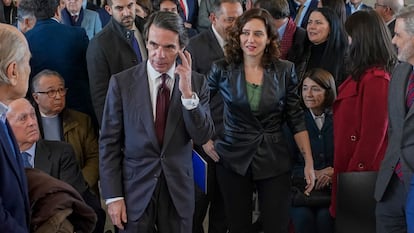 Aznar y Ayuso, el jueves en Madrid.