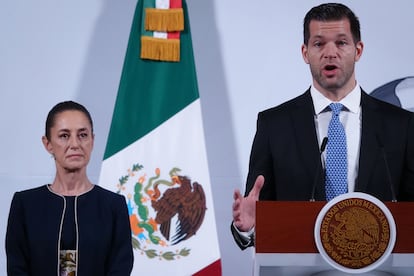 David Geisen, vicepresidente de Mercado Libre en México, en la conferencia matutina de Claudia Sheinbaum