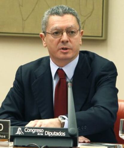 Ruiz-Gallardón, durante su comparecencia ante la Comisión de Justicia del Congreso.
