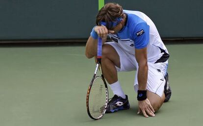 Ferrer, en el partido contra Murray en la final de Miami.