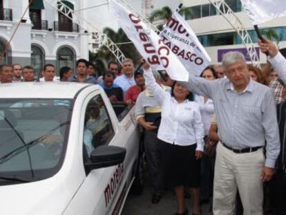 Andrés Manuel López Obrador, en Tabasco.