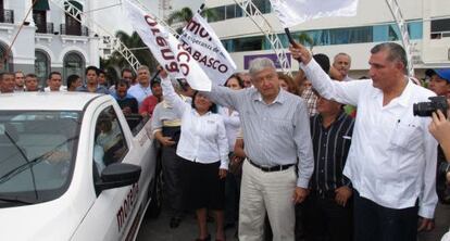 Andrés Manuel López Obrador, en Tabasco.