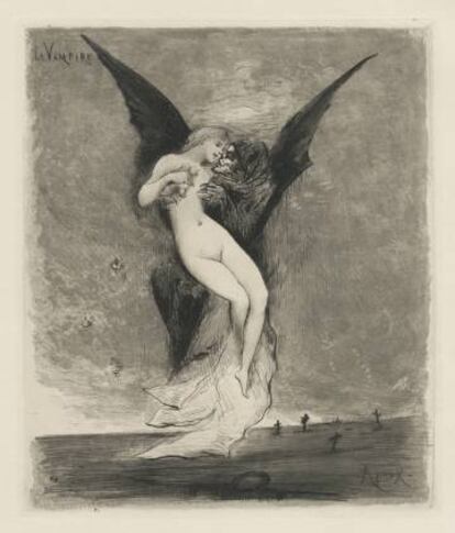  ilustración de Joseph Apoux 'Le Vampire' (1890).