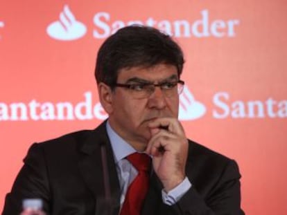 El consejero delegado del Banco Santander, Jose Antonio Álvarez, en la presentación de resultados del primer trimestre.