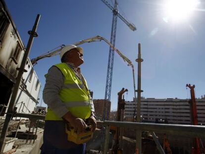 Construcci&oacute;n de viviendas en el PAU de Vallecas, en Madrid. 