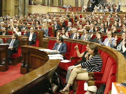 Un ple al Parlament, ara dissolt.