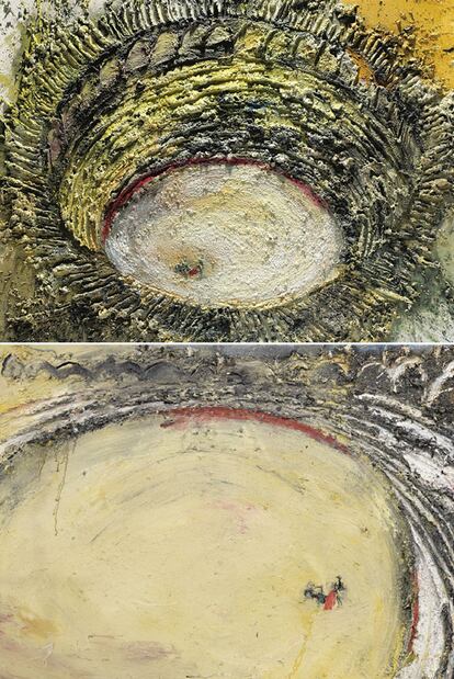 Arriba, <i>Faena de muleta,</i><b> subastado en Christie's de Londres en la noche del martes por casi cuatro millones y medio de euros. Debajo, </b><i>El muletero, </i><b>subastado ayer en Sotheby's Londres por 2.597.612 euros.</b>